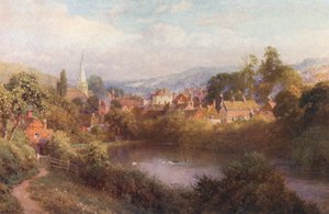 Godalming, A Bit of the Old Town (litografía en color) de Harold Sutton Palmer