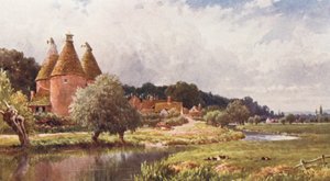 Hop-Kiln, cerca de Farnham (litografía en color) de Harold Sutton Palmer