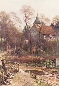 Iglesia de Pyrford, cerca de Woking (litografía en color) de Harold Sutton Palmer