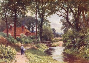 The Bourne, Chobham (litografía en color) de Harold Sutton Palmer