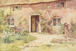 Rosas alrededor de la puerta de la cabaña, Wilmington (acuarela) de Harold Swanwick