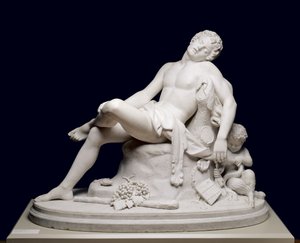El Fauno Durmiente, modelado en 1864, tallado c. 1870 de Harriet Goodhue Hosmer