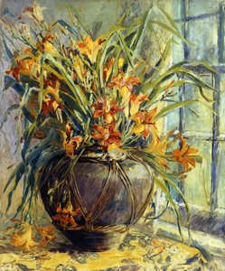Naturaleza muerta floral (óleo sobre lienzo) de Harriette Bowdoin