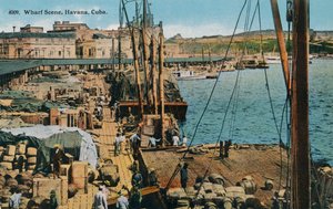 Escena del muelle, La Habana, Cuba, 1910 de Harris Bros and Co