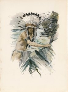 La canción de Hiawatha de Longfellow (litografía en color)