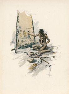 La canción de Hiawatha de Longfellow (litografía en color)