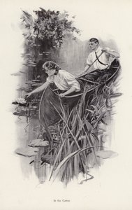 Hombre y mujer en una canoa