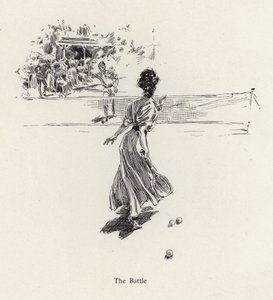 Hombre y mujer jugando al tenis