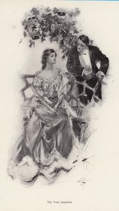 Hombre proponiendo matrimonio a una mujer de Harrison Fisher