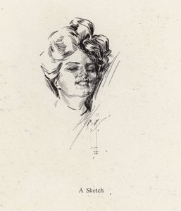 Retrato a pluma de una mujer de Harrison Fisher