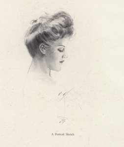 Retrato de una mujer de perfil de Harrison Fisher