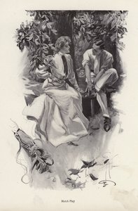 Pareja romántica tomando un descanso de su juego de golf