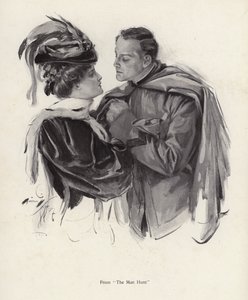 Escena de La caza del hombre de Harrison Fisher