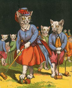 Gatos jugando al croquet