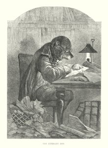 Perros graciosos: El perro literario (grabado)