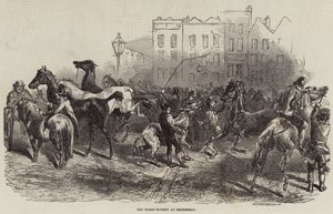 El mercado de caballos en Smithfield de Harrison William Weir