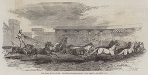 El hipódromo de París, diecisiete caballos conducidos por M. Martin de Harrison William Weir