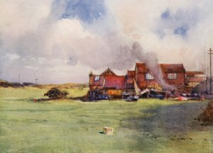 Campos de golf: Bembridge, un bucle de la "cuna del gato" (litografía en color) de Harry (1878 1950) Rountree