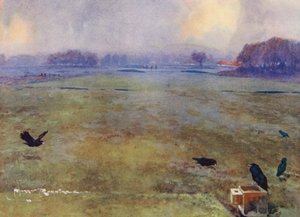 Campos de golf: Mid-Surrey, el décimo hoyo (litografía en color) de Harry (1878 1950) Rountree