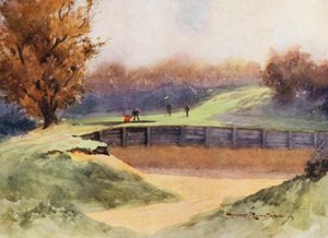 Campos de golf: Northwood, "Muerte o Gloria" , el octavo hoyo (litografía en color)