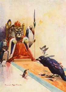 The Vain Jackdaw (litografía en color) de Harry Rountree