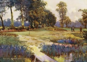 Campos de golf: Romford, el sexto green (litografía en color)