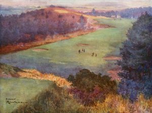 Campos de golf: Sunningdale, Hoyo 10 (litografía en color)