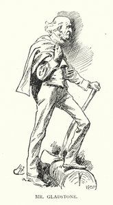 Sr. Gladstone (litografía) de Harry (after) Furniss