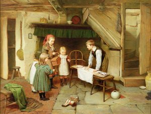 Visita a la dulcería (óleo sobre lienzo) (véase también 17194) de Harry Brooker