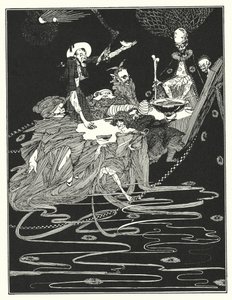 Edgar Allan Poe: Rey Plaga (litografía) de Harry Clarke