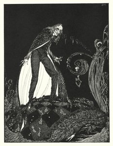 Edgar Allan Poe: El corazón delator (litografía) de Harry Clarke