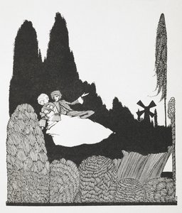 Ilustración para el cuento "El Maestro Gato o el Gato con Botas". de Harry Clarke