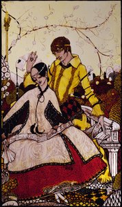 Siete días de perros dejamos pasar, nombrando reinas en Glenmacnass, ilustración de Harry Clarke de 