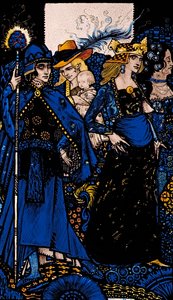 Las reinas de Saba, Meath y Connaught, ilustración de Harry Clarke de 