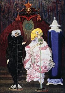 La pastora y el deshollinador, cuento de hadas de Hans Christian Andersen, ilustración de Harry Clarke de Harry Clarke
