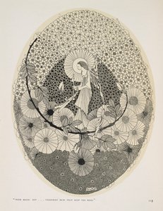 Por la primavera que llega. "Con llave mágica... abriendo capullos que guardan las rosas". de Harry Clarke