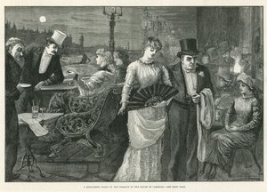 Una noche de verano en la terraza de la Casa de los Comunes de Harry Furniss