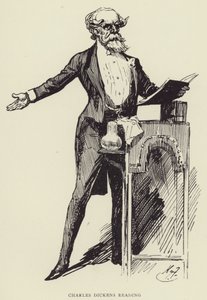 Charles Dickens leyendo de Harry Furniss