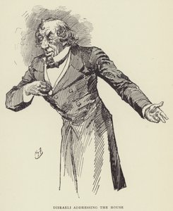Disraeli dirigiéndose a la Cámara de Harry Furniss