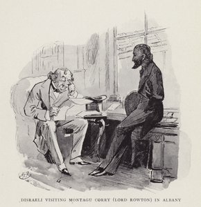 Disraeli visitando a Montagu Corry (Lord Rowton) en Albany de Harry Furniss