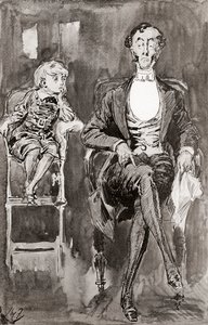 Ilustración de Harry Furniss para la novela de Charles Dickens Dombey e hijo, de The Testimonial Edition, publicada en 1910. de Harry Furniss