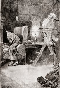 Ilustración de Cuento de Navidad de Los libros de Navidad de Charles Dickens