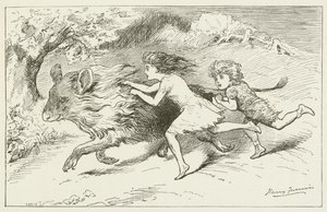 Ilustración para Sylvie y Bruno de Lewis Carroll de Harry Furniss