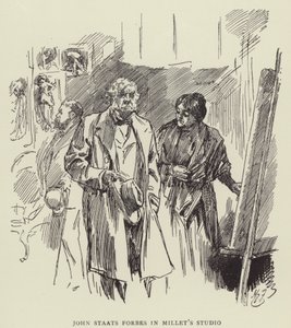 John Staats Forbes en el Estudio de Millet de Harry Furniss