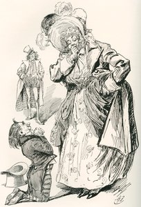 Mayor Tpschoffki. Ilustración de Harry Furniss para un cuento de Navidad de Charles Dickens, Going Into Society, de The Testimonial Edition, publicado en 1910. de Harry Furniss