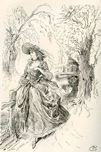La señorita Haredale. Ilustración de Harry Furniss para la novela de Charles Dickens Barnaby Rudge, de The Testimonial Edition, publicada en 1910. de Harry Furniss