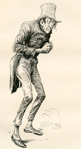 Newman Noggs. Ilustración de Harry Furniss para la novela de Charles Dickens Nicholas Nickleby, de The Testimonial Edition, publicada en 1910. de Harry Furniss