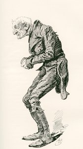 El viejo Chuffey. Ilustración de Harry Furniss para la novela de Charles Dickens Martin Chuzzlewit, de The Testimonial Edition, publicada en 1910. de Harry Furniss