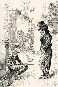 Oliver se enamora de The Artful Dodger. "Hola, mi covey, ¿qué pasa?" dijo este extraño joven a Oliver. "Estoy muy hambriento y cansado", respondió Oliver, con lágrimas en los ojos mientras hablaba. "He caminado mucho. He estado caminando de Harry Furniss
