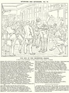 Caricatura de Punch: El fin de la temporada de cricket - escena en el pabellón en el Lord